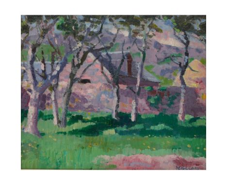 ◆ FRANCIS CAMPBELL BOILEAU CADELL R.S.A., R.S.W. (SCOTTISH 1883-1937) THE STEADING, c.1927 Signed, oil on board(37.5cm x 45cm