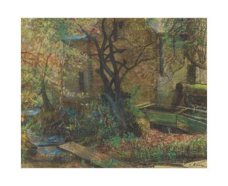 § JAMES COWIE R.S.A., L.L.D (SCOTTISH 1886-1956) A MILL Signed, inscribed with title on the backboard, pastel(33cm x 42cm (13