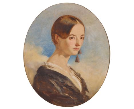 JOHN PHILIP (SCOTTISH 1817-1867) PORTRAIT OF A YOUNG WOMAN Signed and dated 1844, oil on canvas, oval(61cm x 51cm (24in x 20i