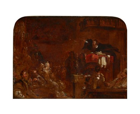 CIRCLE OF DAVID WILKIE JOHN KNOX PREACHING BEFORE THE LORDS OF THE CONGREGATION Oil on canvas(32cm x 43cm (12.5in x 17in))Not