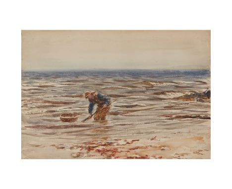 WILLIAM MCTAGGART R.S.A., R.S.W. (SCOTTISH 1835-1910) SHRIMPING, MACHRIHANISH Signed and dated 1878, watercolour(36cm x 51cm 