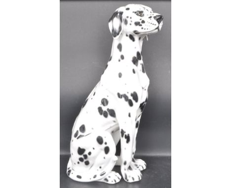 A vintage retro mid 20th century life size ceramic porcelain Dalmatian dog figurine by&nbsp;Ceramiche Boxer - Made in Italy. 