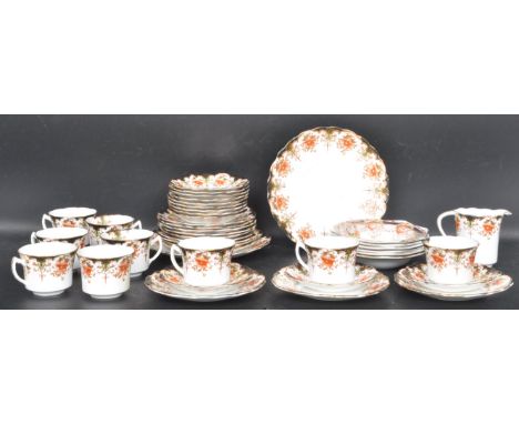 An early 20th century circa 1920 china tea / service having polychrome floral decoration with gilt detailing. Collection incl
