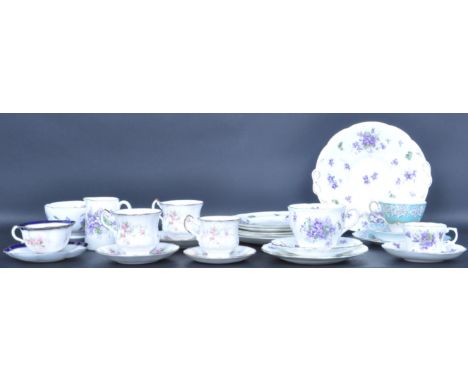 A collection of vintage 20th century china tableware comprising of Hammersley Violets, Paragon and Royal Albert. All having p
