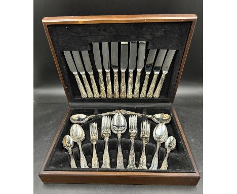 A canteen of Kings pattern silver plated cutlery by Cutlers, Roberts &amp; Dore Ltd of Sheffield for six place setting in ori