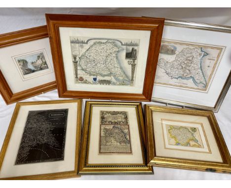 Five maps of Yorkshire, East Riding, The North &amp; East Riding of Yorkshire etc to include a original 19thC map of The Nort