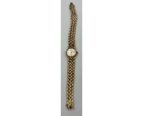 A vintage ladies Rotary 9 carat gold wristwatch and bracelet. 