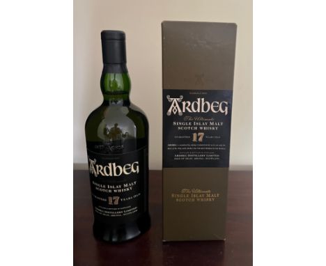 Ardbeg 17 Year Old Single Malt Scotch Whisky, 40% vol 70cl, in original carton. One bottle. 