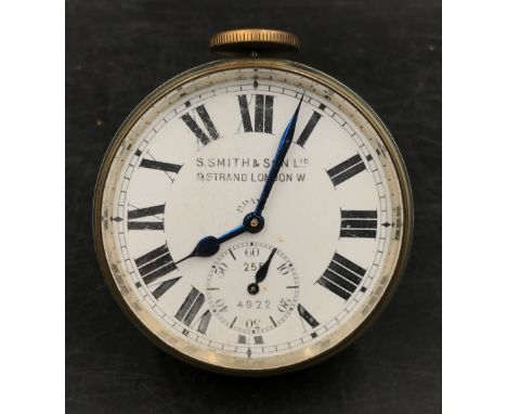 A S. Smith &amp; Son Ltd. 9 Strand London W pocket watch with 8 day movement with subsidiary seconds dial marked 255 4922, ma