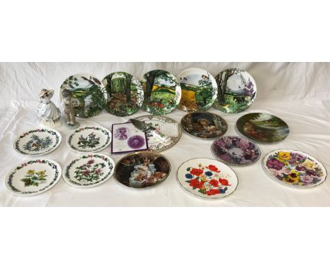 A collection of plates to include The Spode golden jubilee cake plate of her majesty Queen Elizabeth II no. 118, 5x Wedgwood 