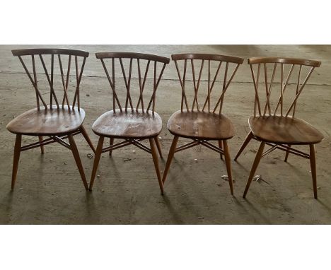 Set of six original mid century Ercol candlestick chairs.&nbsp;Only 4 photographed.