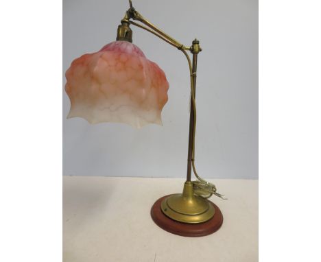 Brass table lamp with adjustable fitting 