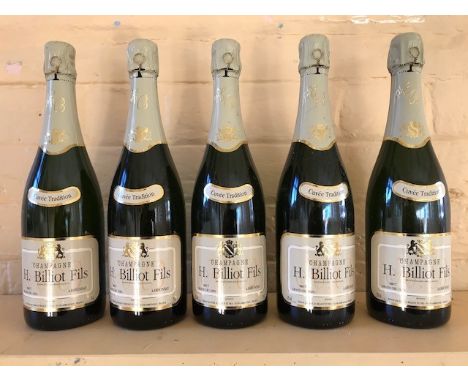 ***ITEM LOCATED AT BISHTON HALL*** H. Billiat Fils Champagne, five bottles (5)