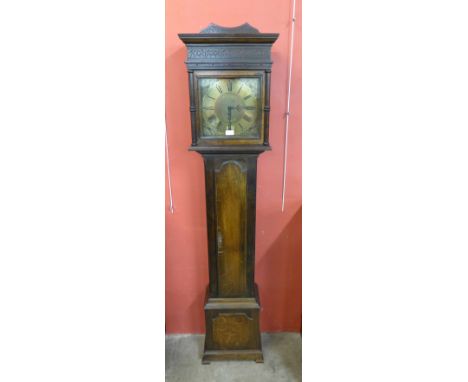 An oak longcase clock, the brass dial signed Robinson &amp; Parkes, Longton, Stoke On Trent