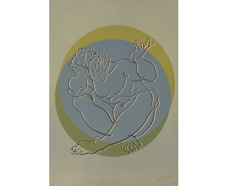 A signed Hans Erni (Swiss 1909 - 2015) limited edition lithograph, Diogenes, numbered 7/150, 65 x 46cms, unframed