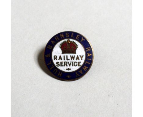 Hull and Barnsley Railway (1880-1923) WWI Railway service enamel lapel badge by J. A. Wylie & Co. no. J339