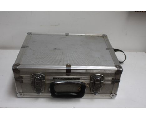 A Hakuba aluminium flight case with carry strap 40 x 14 x 32cm and a Stitz camera tripod
