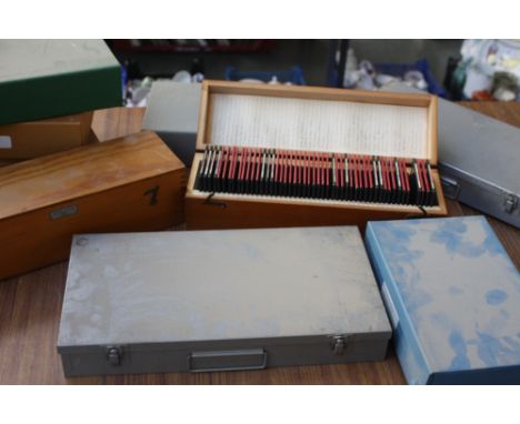 Two boxes of magic lantern slides in Johnson of Hendon boxes, with several other boxes of slides, including Roman ruins, hist