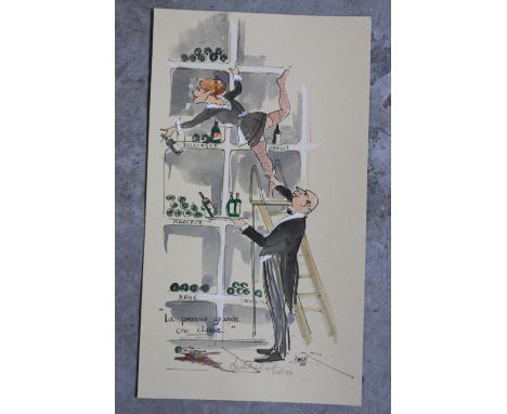 Mark Huskinson 'La premier grande cru classe' signed and numbered print, 28/150 signed lower left,unframed, 37 x 21cm