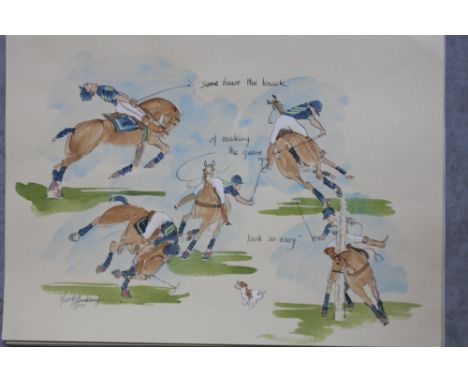 Mark Huskinson 'Polo - Some have the knack...' signed and numbered print, 17/150 signed lower left,unframed, 32 x 45cm