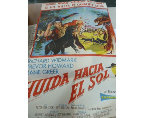 1950s one sheet film posters - including Bright Leaf, The Flame and The the Arrow, Siren of Bagdad and The Juggler (10)