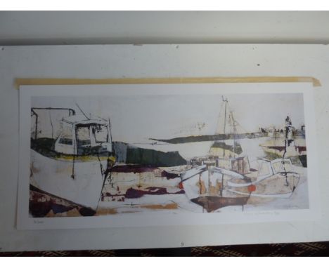 Stephenson, Clare. St Ives. Colour print no. 7 of 65, signed in pencil, 32cm x 67cm