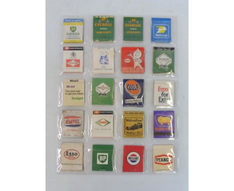A mixed selection of petrol/oil company branded books of matches to include Esso, Regent, Power, B.P, Gulf etc. 