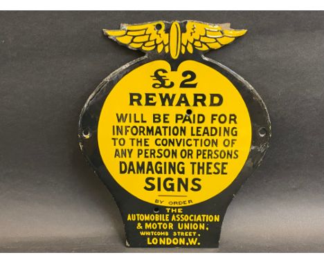 A superb AA £2 Reward enamel sign, these are very rarely in good condition, this example has excellent gloss, 8 x 10".