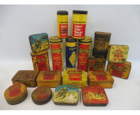 A tray of assorted puncture repair outfits including Dunlop, Romac etc. 