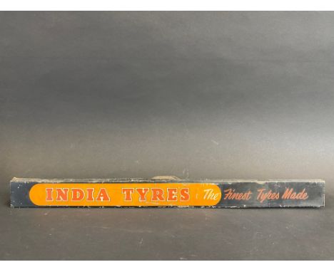 An India Tyres - 'the finest tyres made' rectangular shelf strip. 