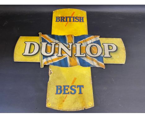 An early Dunlop two piece showcard, 27 1/2 x 27 1/2". 