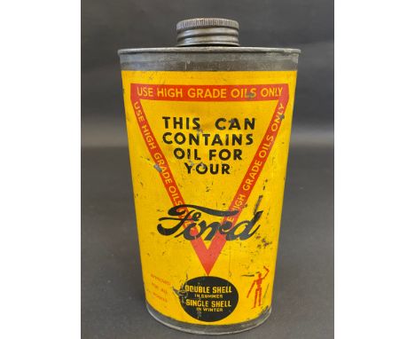 A rare Ford Double/Single Shell 'stick/robot man' oval can in good bright condition. 