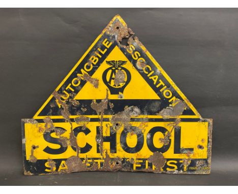 An AA School 'Safety First' enamel sign, by Franco, 26 x 22". 