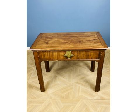 A good Georgian mahogany architect's desk, with a rising adjustable angled top supported on a ratchet, with a typical pull ou