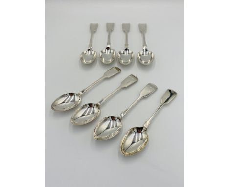 Eight sterling silver spoons, 379g. Estimate £220-240.This item qualifies for in-house posting.