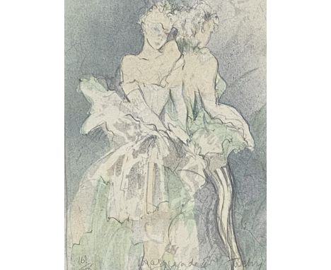 Janet Treby (b.1955). Two framed and glazed limited edition prints, Masquerade I and II, by Janet Treby, 45cm high x 32cm wid