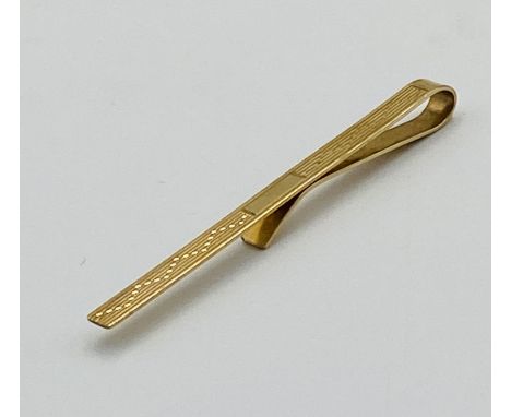 9ct gold tie clip, 2.5g. Estimate £50-70