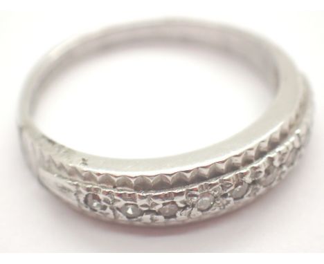 18ct white gold and diamond half eternity ring size K / L 2.8g