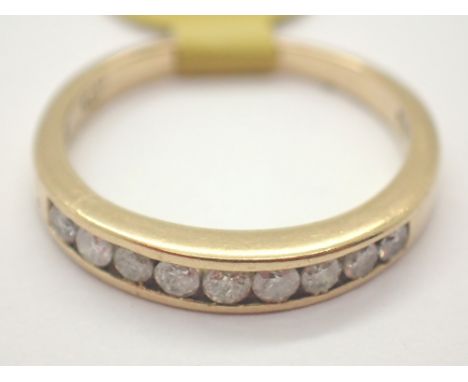 9ct gold diamond half eternity ring size J / K 0.25ct