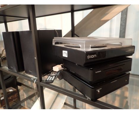Sandstrom CD player and Ion power play record deck and Sandstrom speakers