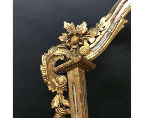20th Century Italian School. Carved Wood Venetian Mirror Frame, Shaped, 26" x 36" (rebate).