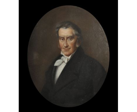 19th Century English School. Portrait of a Gentleman, Pastel, Oval, 21.25" x 17.5".