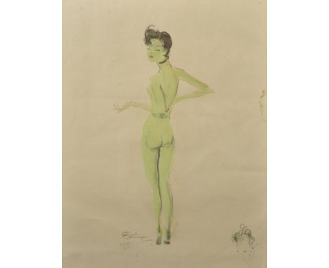 Jean-Gabriel Domergue (1889-1962) French. "Pin Up" from the La Parisienne Album, Lithograph, Numbered LXXVIII/CXCII, in Penci