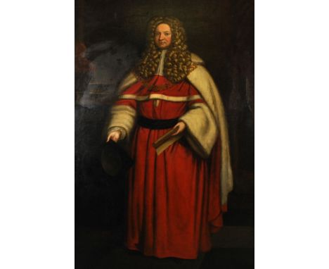 18th Century English School. A Full Length Portrait of a Lord Chief Justice of the Commons Wearing his Ceremonial Chains with