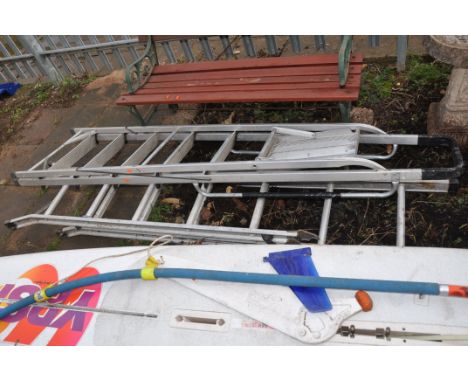 TWO ALUMINIUM STEP LADDERS both 220cm high