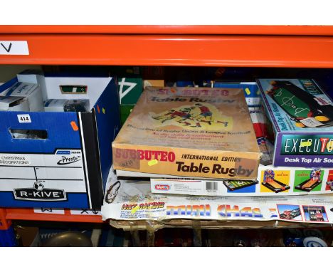A QUANTITY OF ASSORTED TOYS, GAMES AND PUZZLES, to include boxed Subbuteo Table Rugby International Edition set, contents not