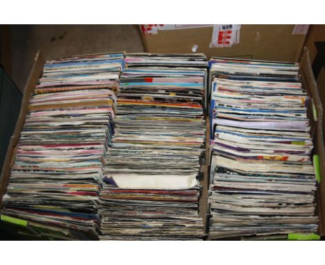 A TRAY CONTAINING APPROX FOUR HUNDRED AND FIFTY 7in SINGLES, mostly from the 1980s including Tubeway Army, Adam and the Ants,
