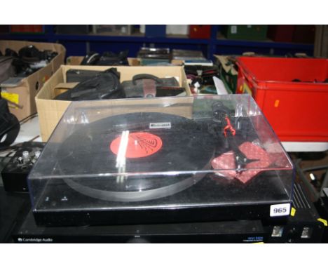 A PRO-JECT DEBUT CARBON ESPRIT SB TURNTABLE with Pro-Ject Tube box Pre Amp ( untested as no power supplies present) along wit