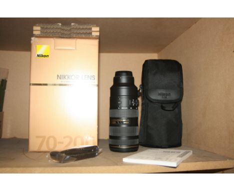 A BOXED NIKKOR AF-S 70-200mm f2.8G ED VRll CAMERA LENS with manual, padded case and strap Serial No 20073926 Condition appear