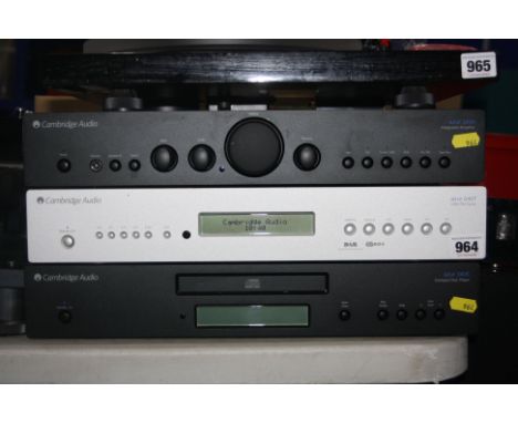 A CAMBRIDGE AUDIO COMPONANT HI FI  comprising of an Azur 340A amplifier, an Azur 340C CD player, an Azur 640T Tuner, a pair o